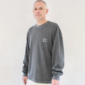 Carhartt Wip Vista Waffle T-shirt LS Black Garment Dyed