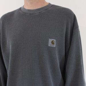 Carhartt Wip Vista Waffle T-shirt LS Black Garment Dyed