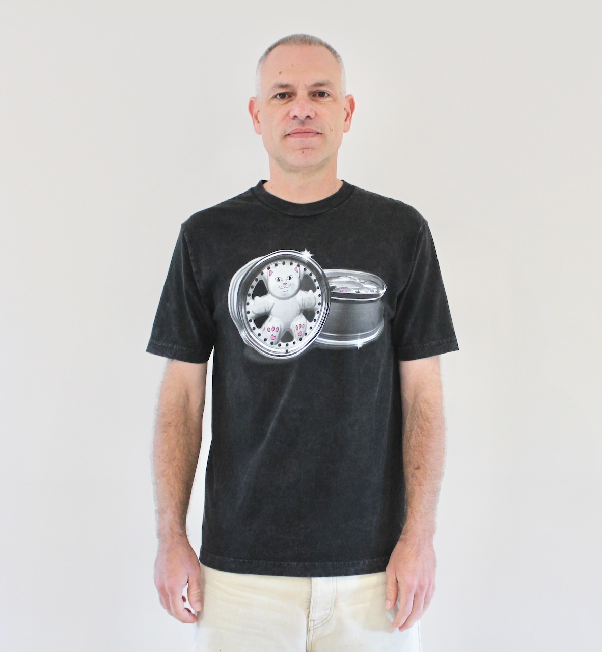 Rip N Dip Nerm Wheels Tee Black Vintage Wash