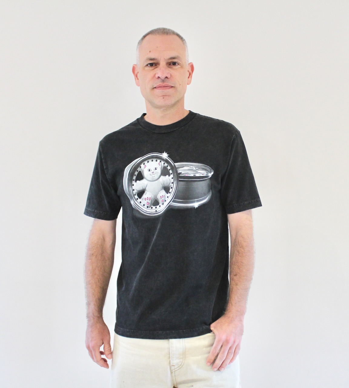 Rip N Dip Nerm Wheels Tee Black Vintage Wash