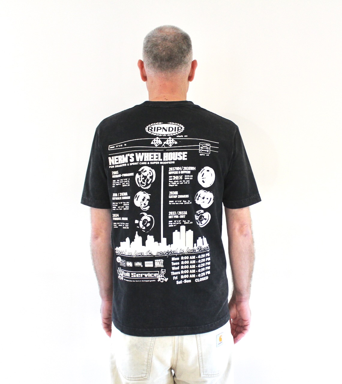 Rip N Dip Nerm Wheels Tee Black Vintage Wash