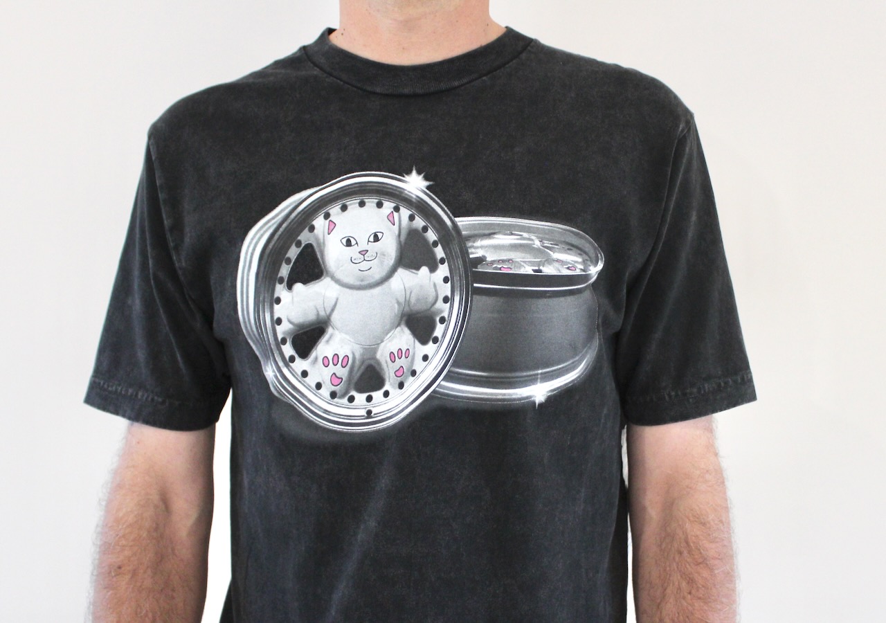 Rip N Dip Nerm Wheels Tee Black Vintage Wash