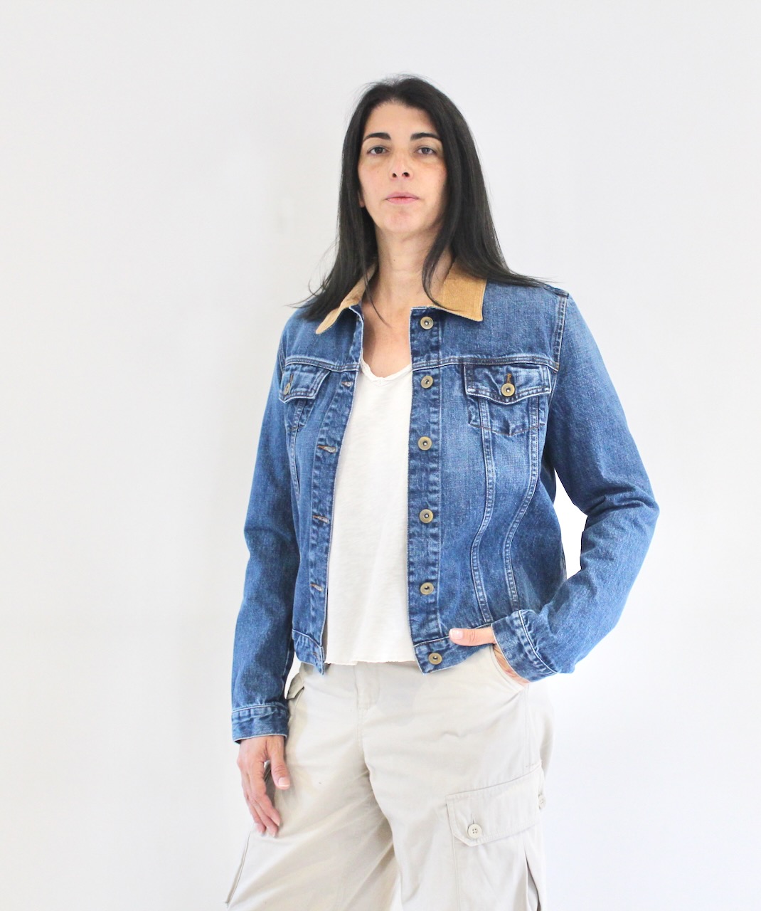 Sessun  Montgomery Denim Jacket Vintage Blue