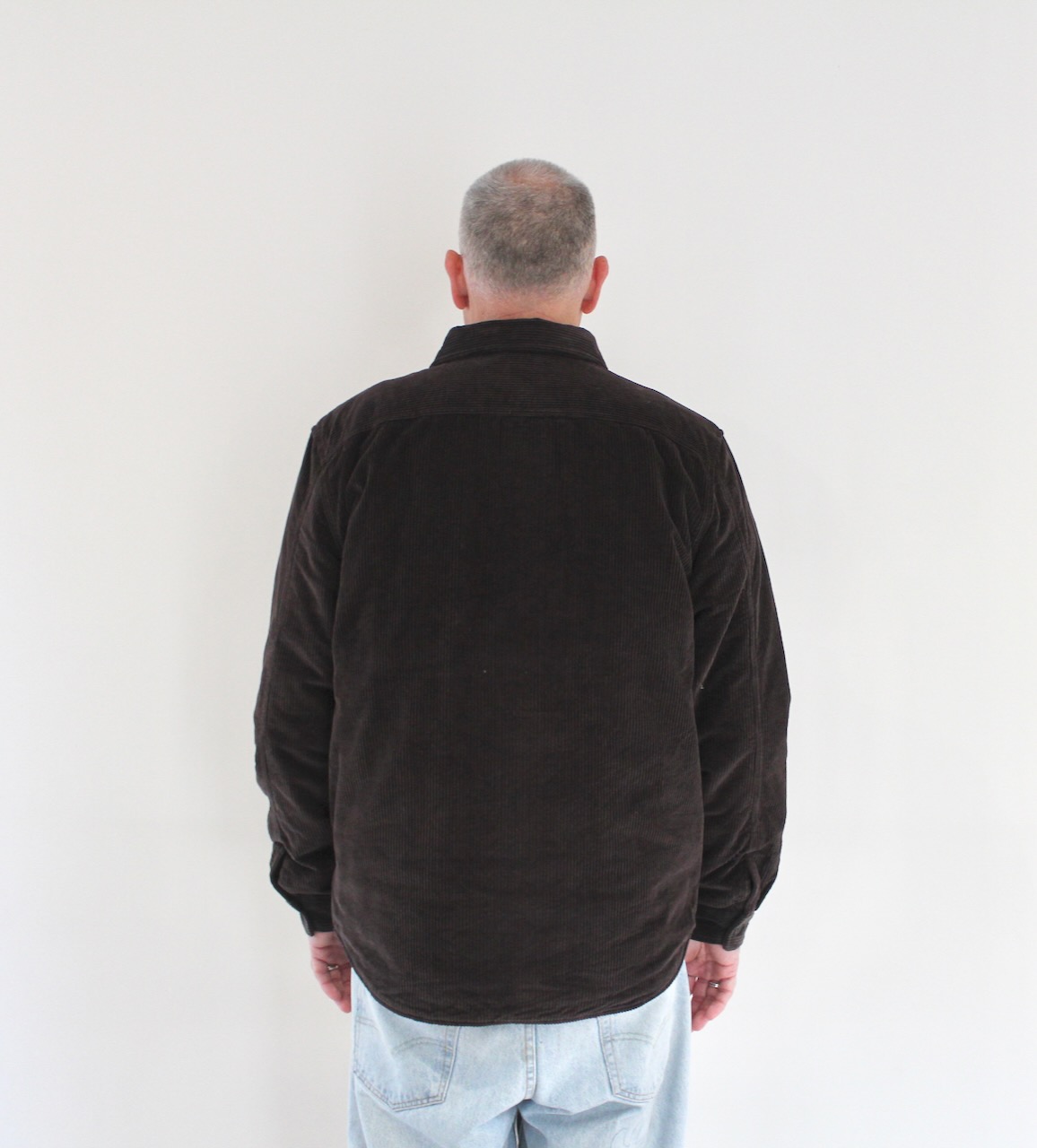 Lacoste Surchemise Oversize Velours Côtelé Marron