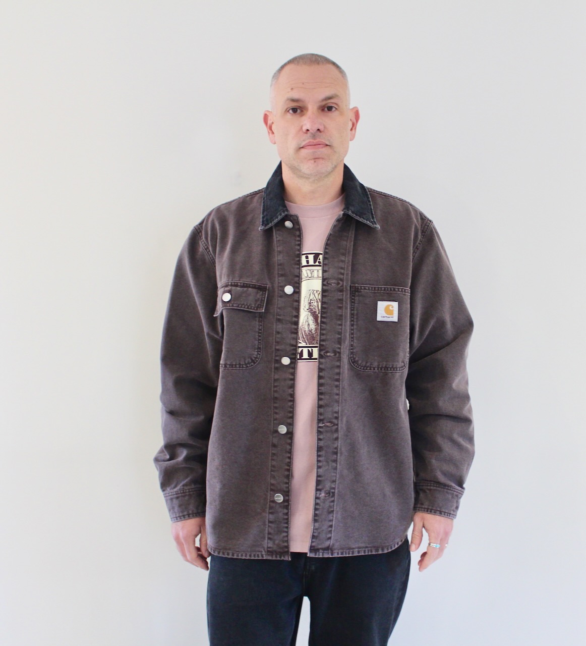 Carhartt Wip Mitch Shirt Jacket Palisander Black Dusky Canvas