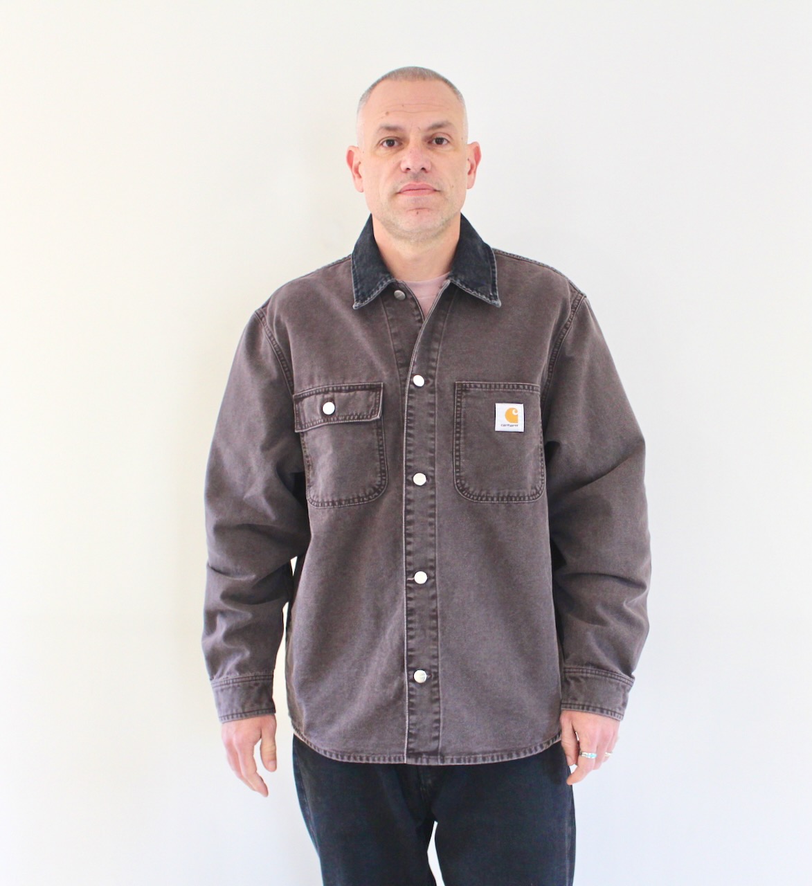 Carhartt Wip Mitch Shirt Jacket Palisander Black Dusky Canvas