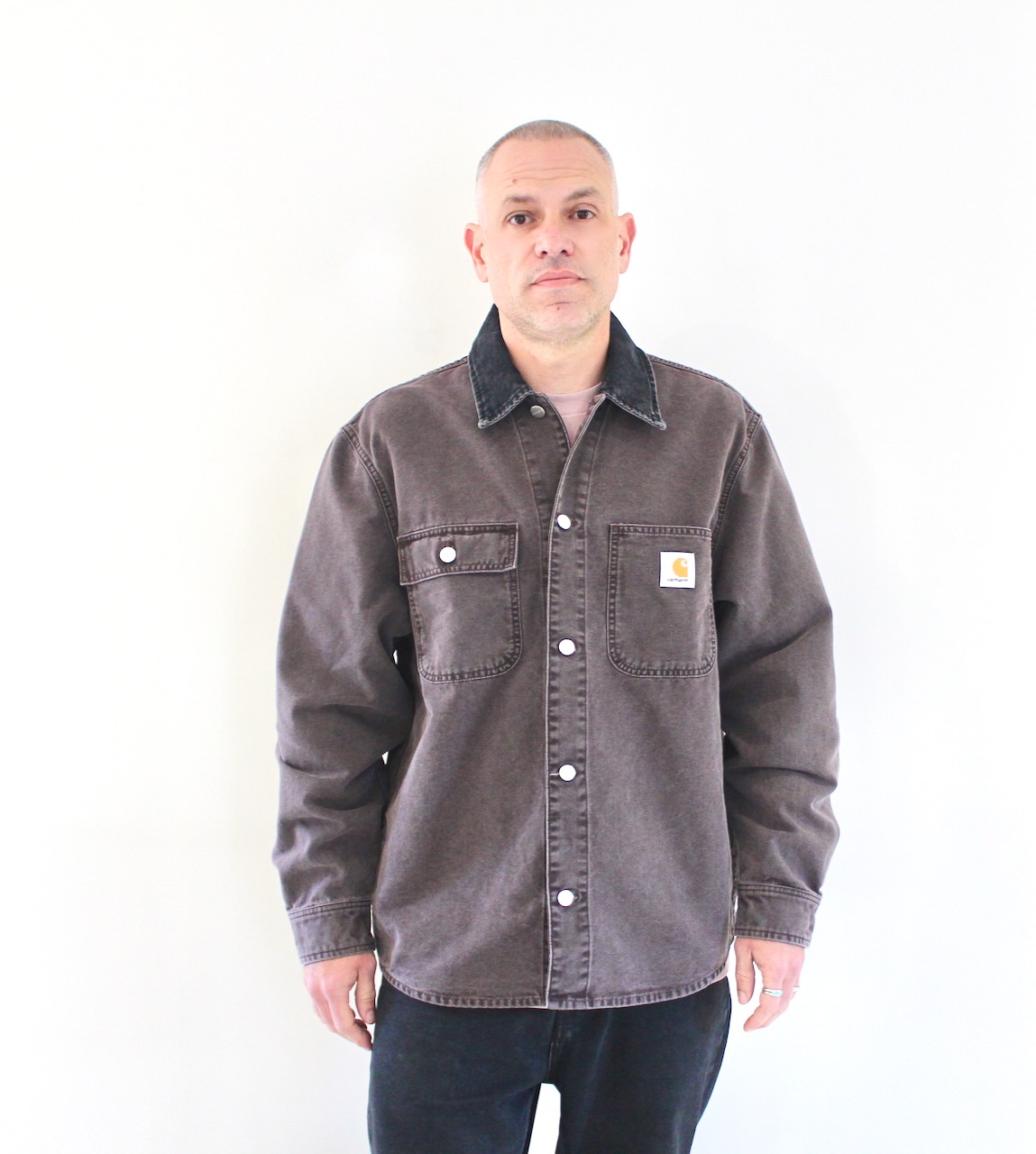 Carhartt Wip Mitch Shirt Jacket Palisander Black Dusky Canvas