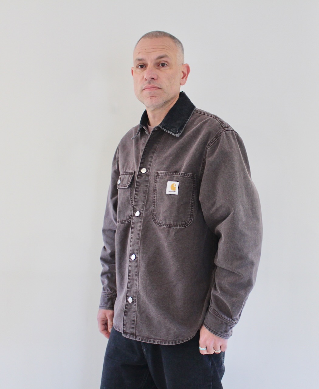 Carhartt Wip Mitch Shirt Jacket Palisander Black Dusky Canvas