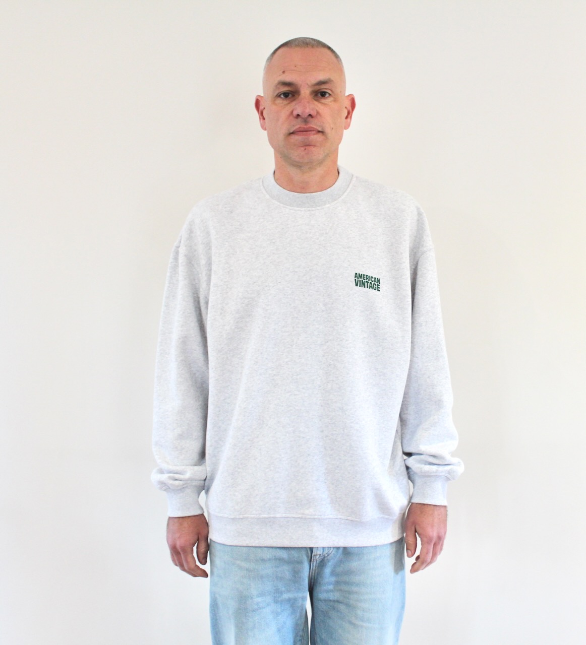 American Vintage Baptown Crewneck gris chiné