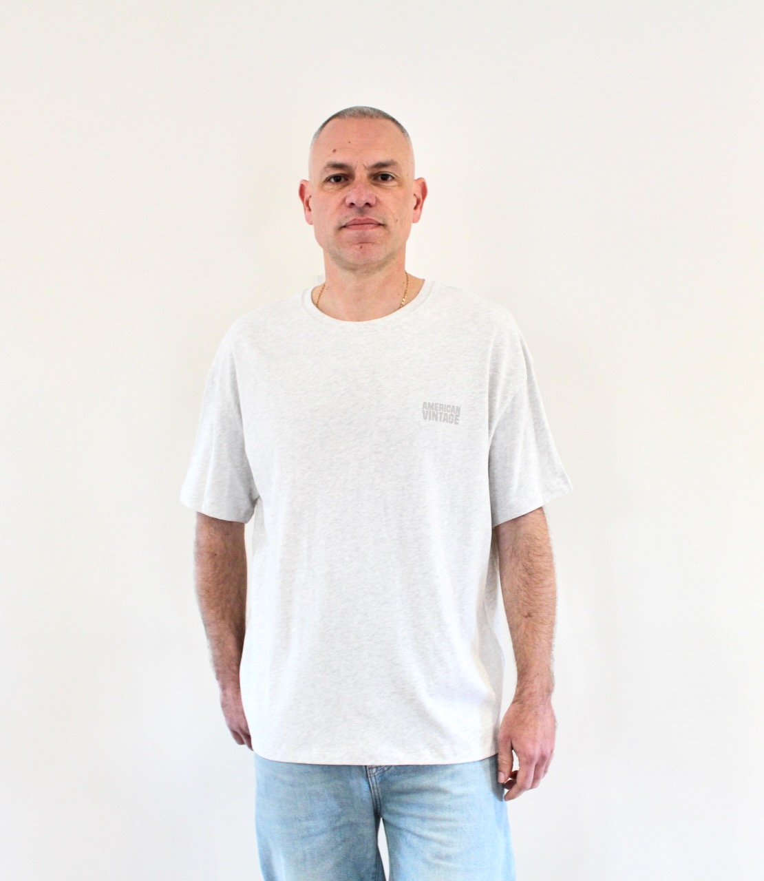 American Vintage Ykobow Tee Arctique Chiné