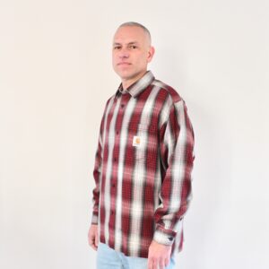 Carhartt Wip Harlin Shirt Check LS Chili Pepper