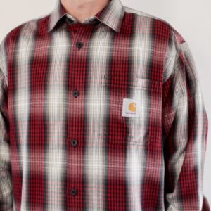 Carhartt Wip Harlin Shirt Check LS Chili Pepper