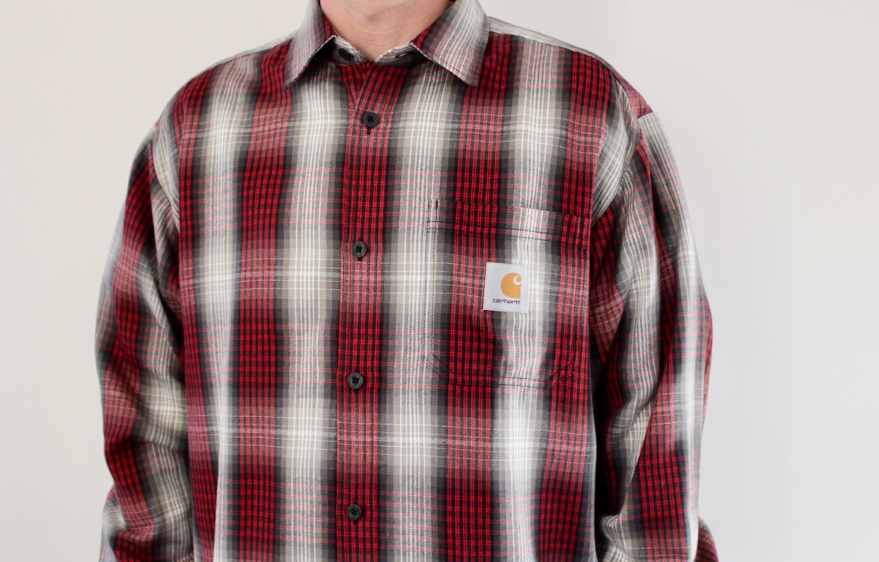 Carhartt Wip Harlin Shirt Check LS Chili Pepper