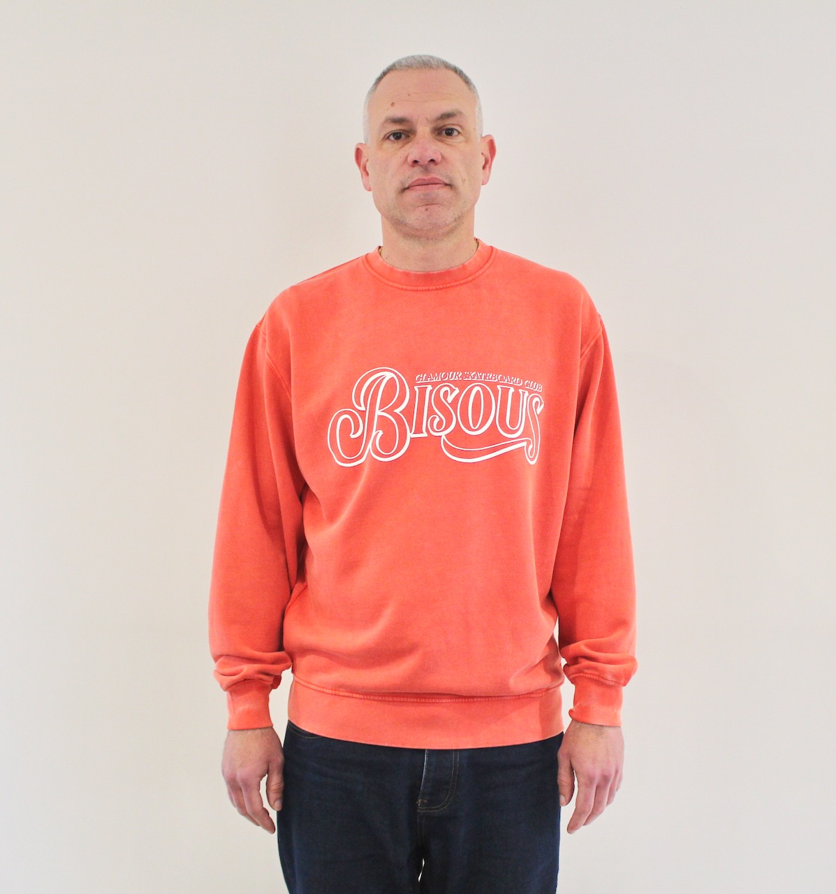 Bisous Crewneck Glamour Washed Red