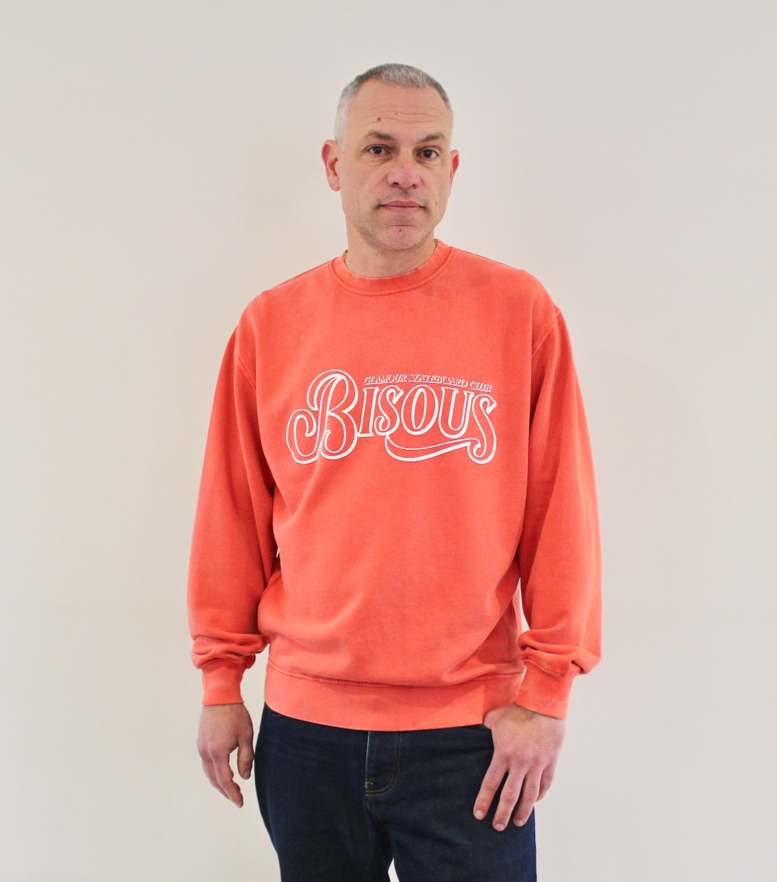 Bisous Crewneck Glamour Washed Red