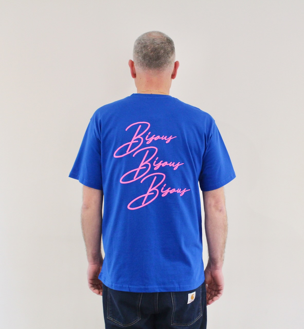 Bisous T-shirt Cigarette Navy Pink