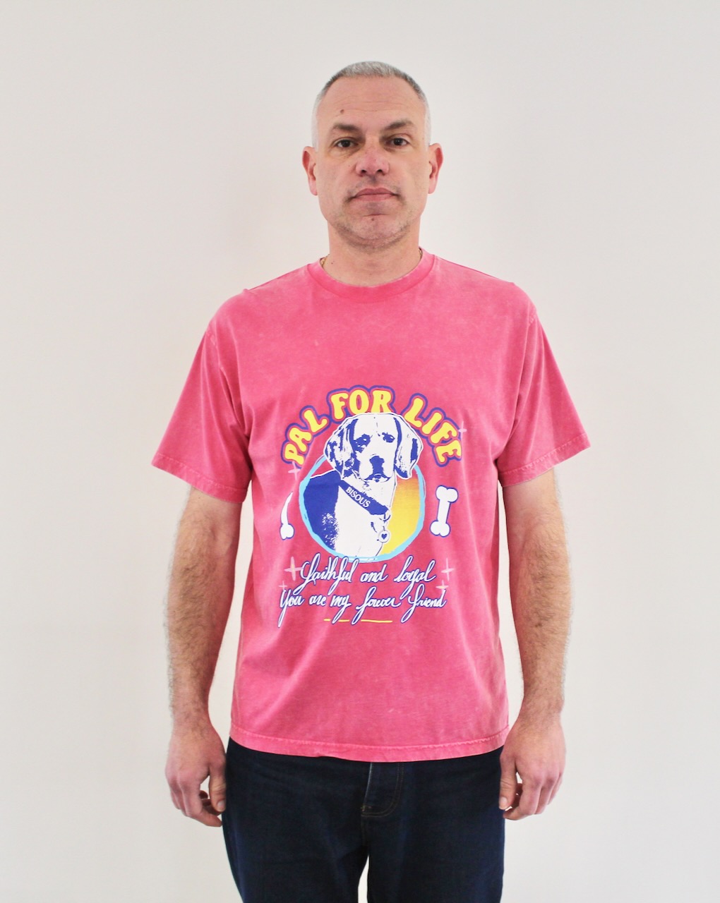 Bisous Tshirt Pal 4 Life Washed Pink