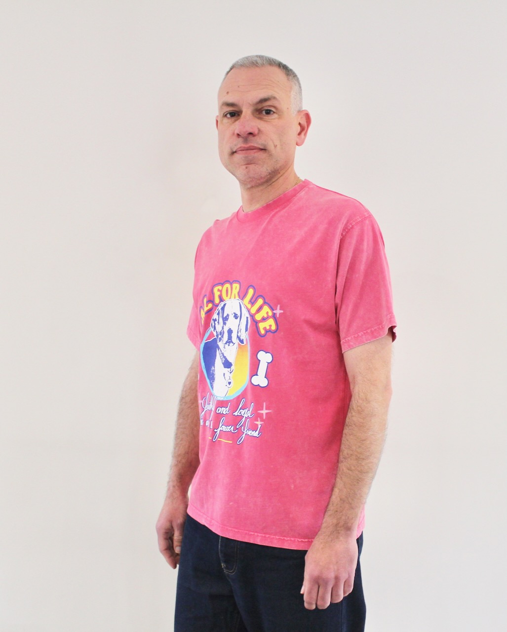 Bisous Tshirt Pal 4 Life Washed Pink