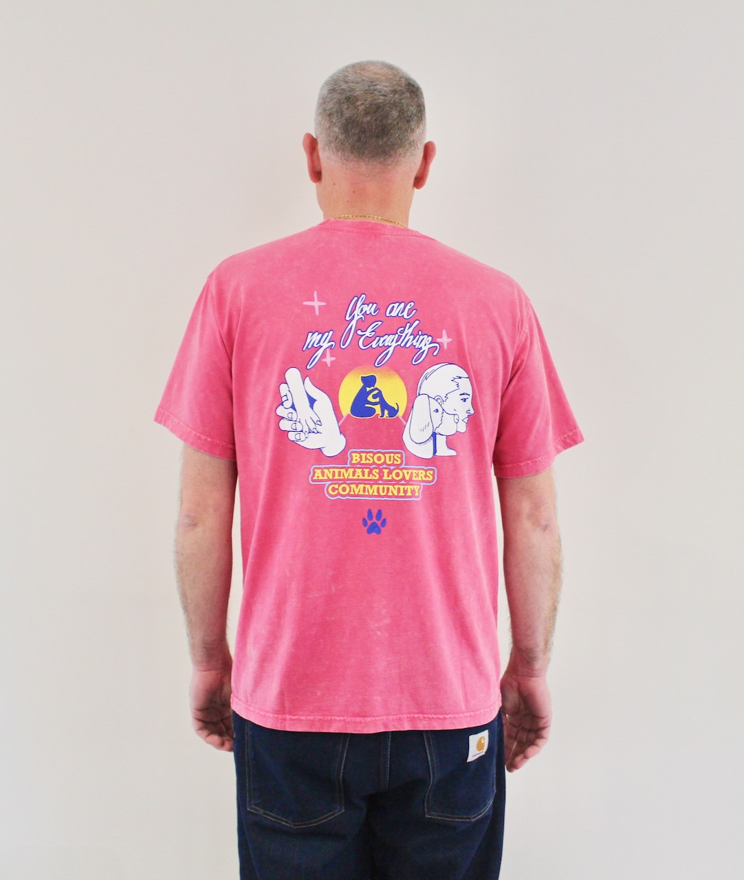 Bisous Tshirt Pal 4 Life Washed Pink
