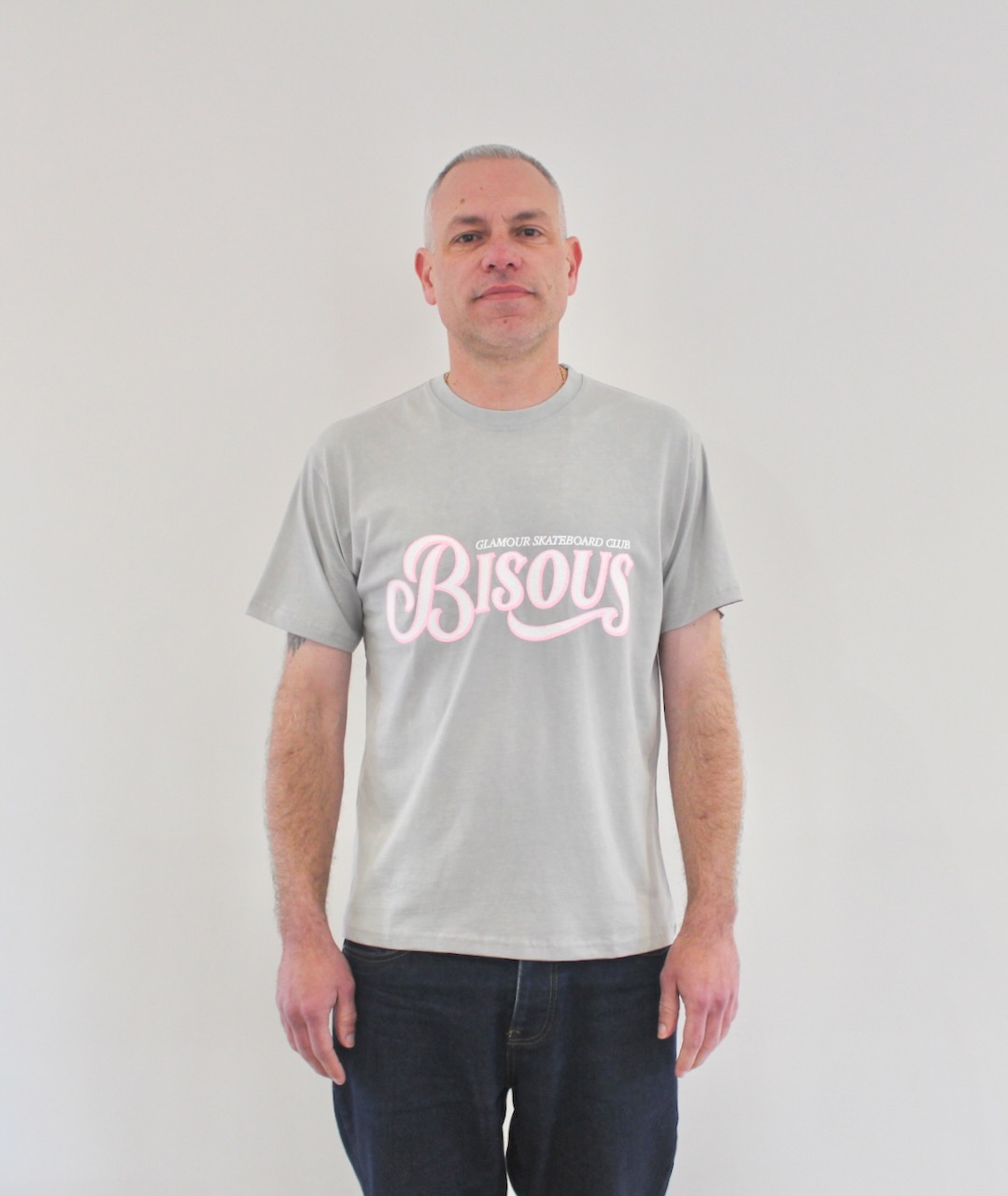 Bisous Tshirt Glamour Washed Grey