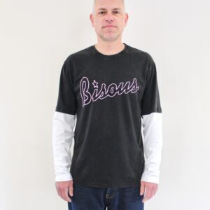Bisous Tshirt LS Lounge Black Washed