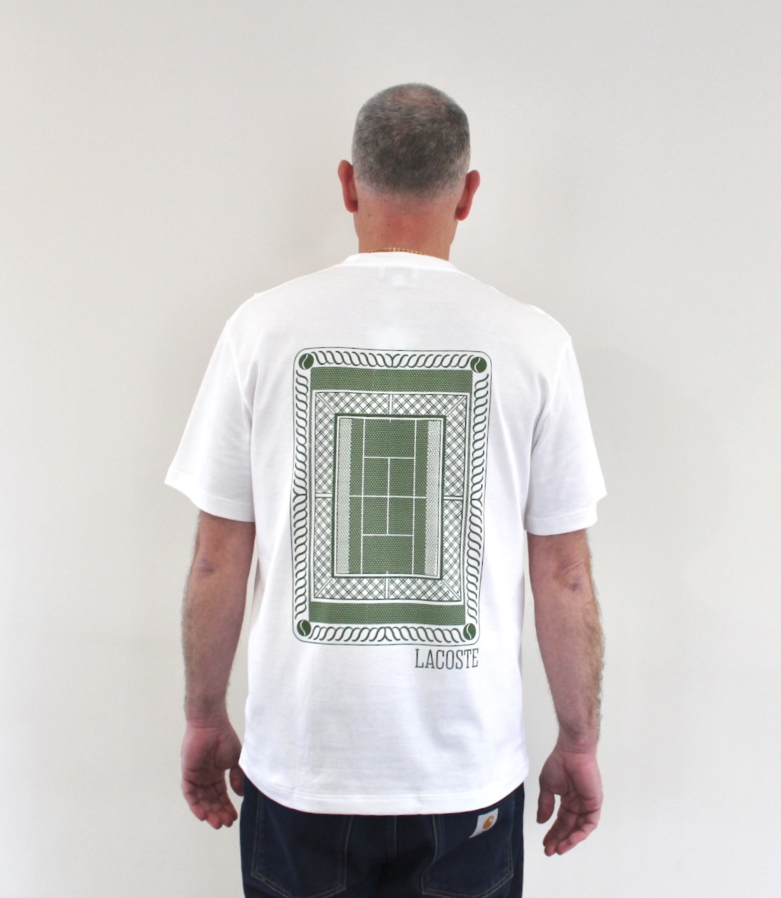 Lacoste T-shirt Jersey Court Print Blanc