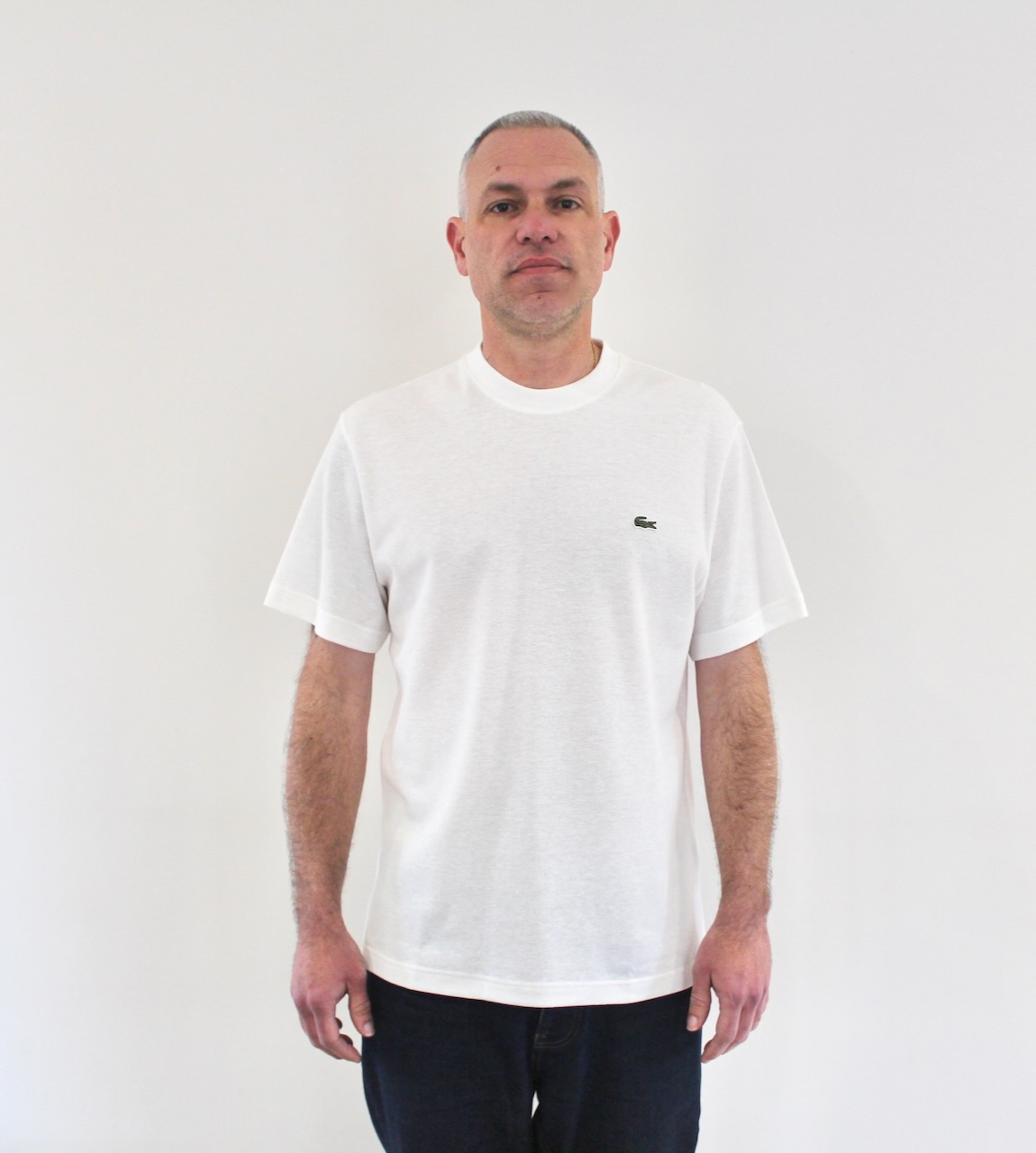 Lacoste T-shirt Piqué épais coton lin blanc