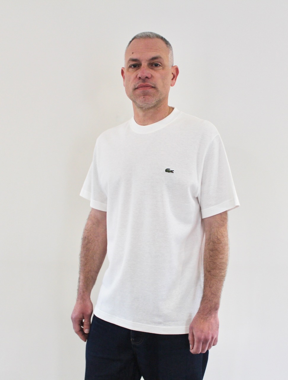 T-shirt Piqué épais coton lin blanc