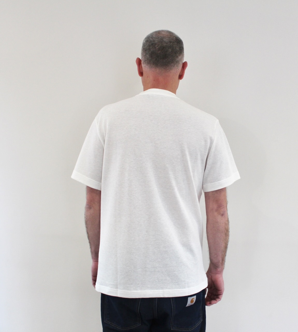 T-shirt Piqué épais coton lin blanc