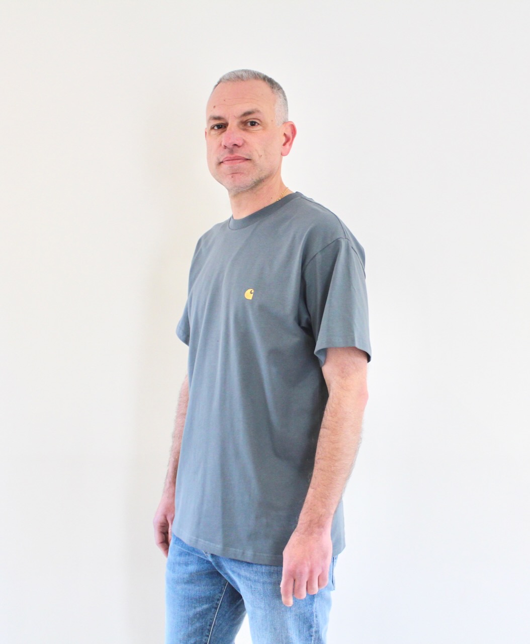 Carhartt Wip Chase T-shirt Cozy Blue Gold