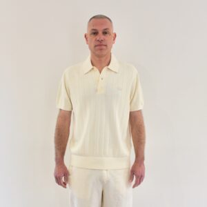Lacoste Pull Col Polo Manches Courtes Beige