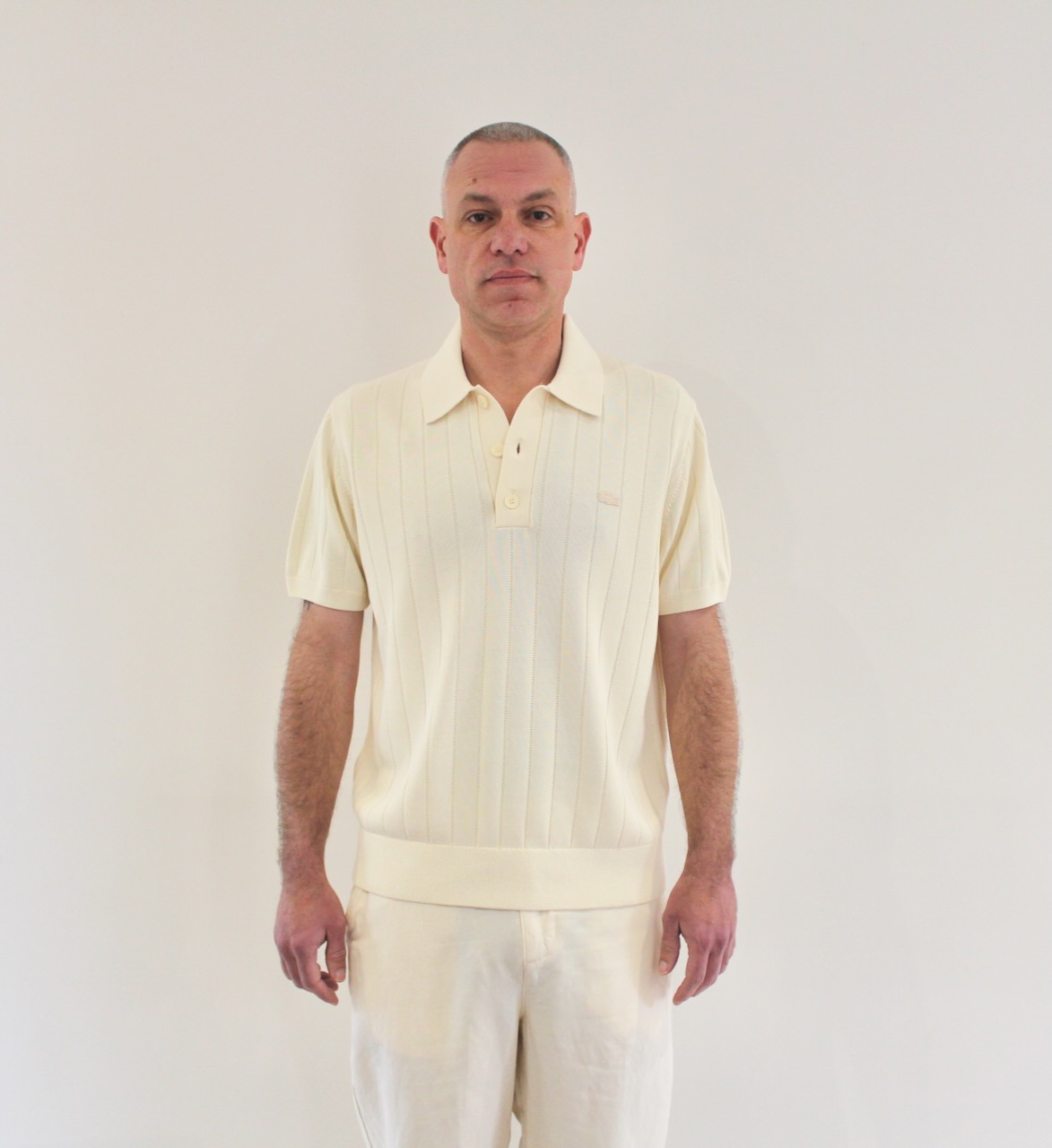 Lacoste Pull Col Polo Manches Courtes Beige