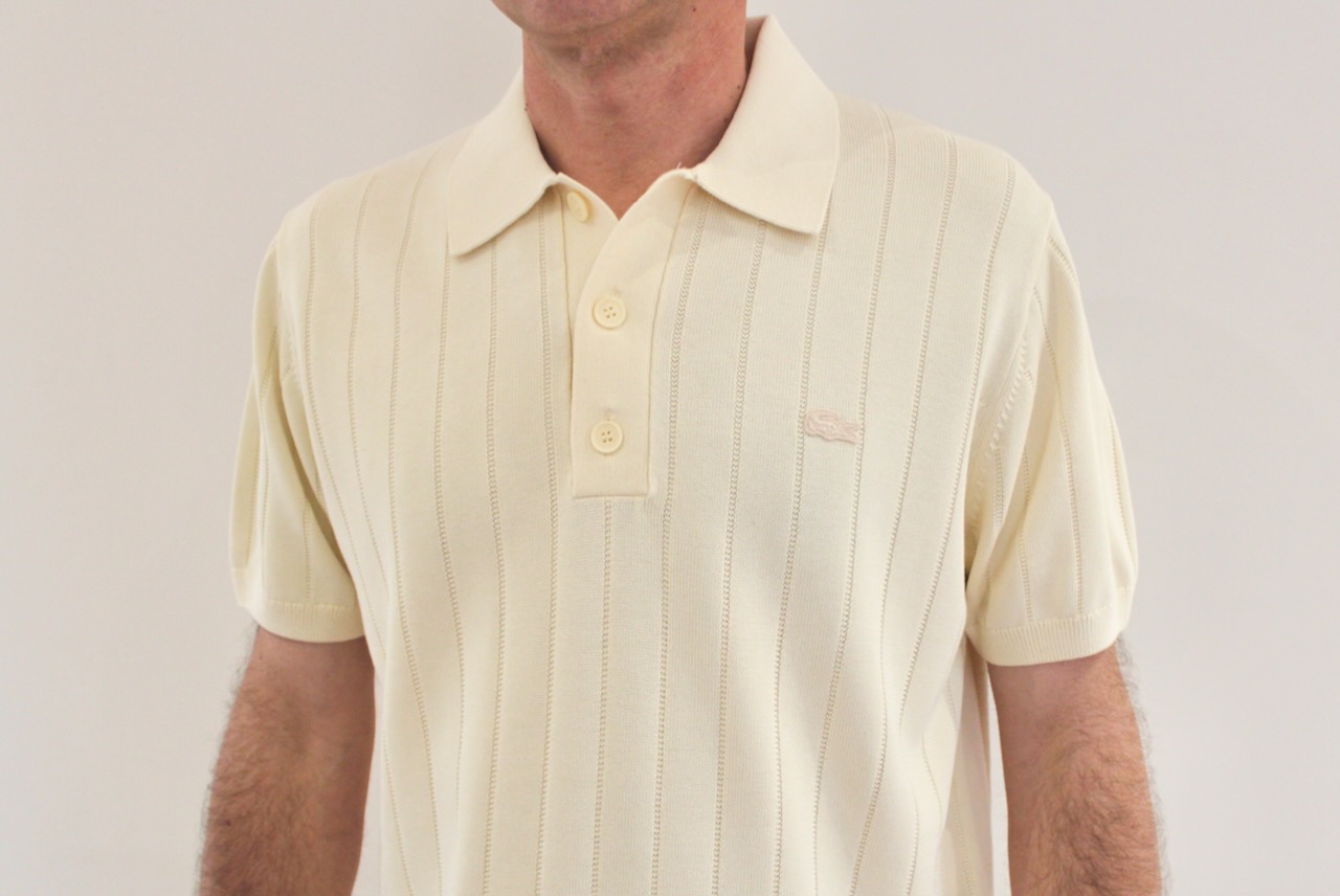 Lacoste Pull Col Polo Manches Courtes Beige