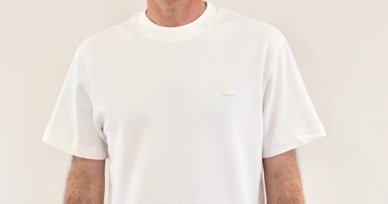 Lacoste Tshirt Texturé Blanc Cassé