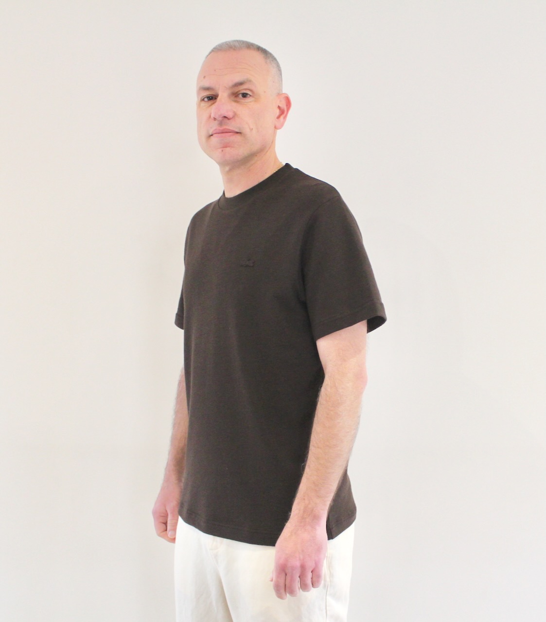 Lacoste Tshirt Texturé Marron Cacao