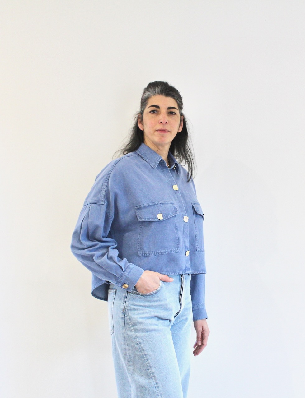 Sessùn Balanca Blue denim shirt outremer