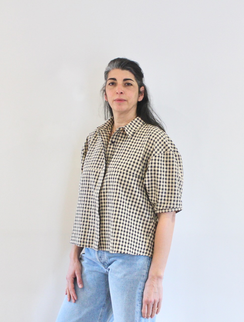 Sessùn Florentina chemise manches balloon Sandblack