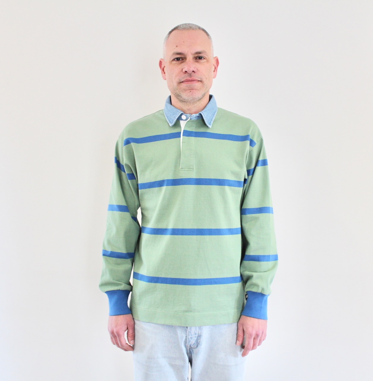 Gramicci Langdon Rugby Shirt Olive Blue