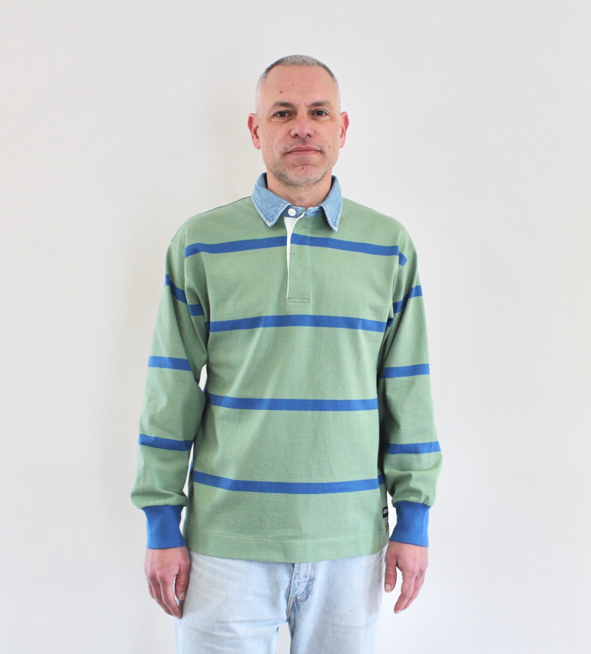 Gramicci Langdon Rugby Shirt Olive Blue