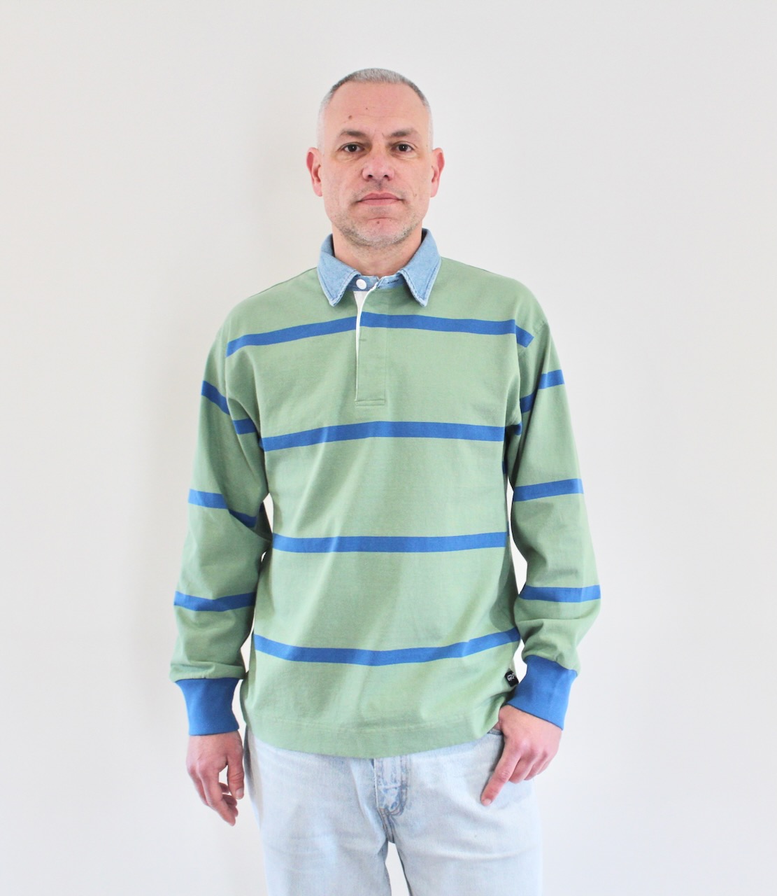 Gramicci Langdon Rugby Shirt Olive Blue