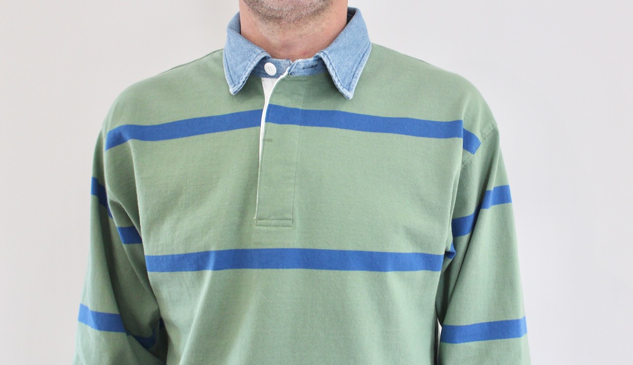 Gramicci Langdon Rugby Shirt Olive Blue