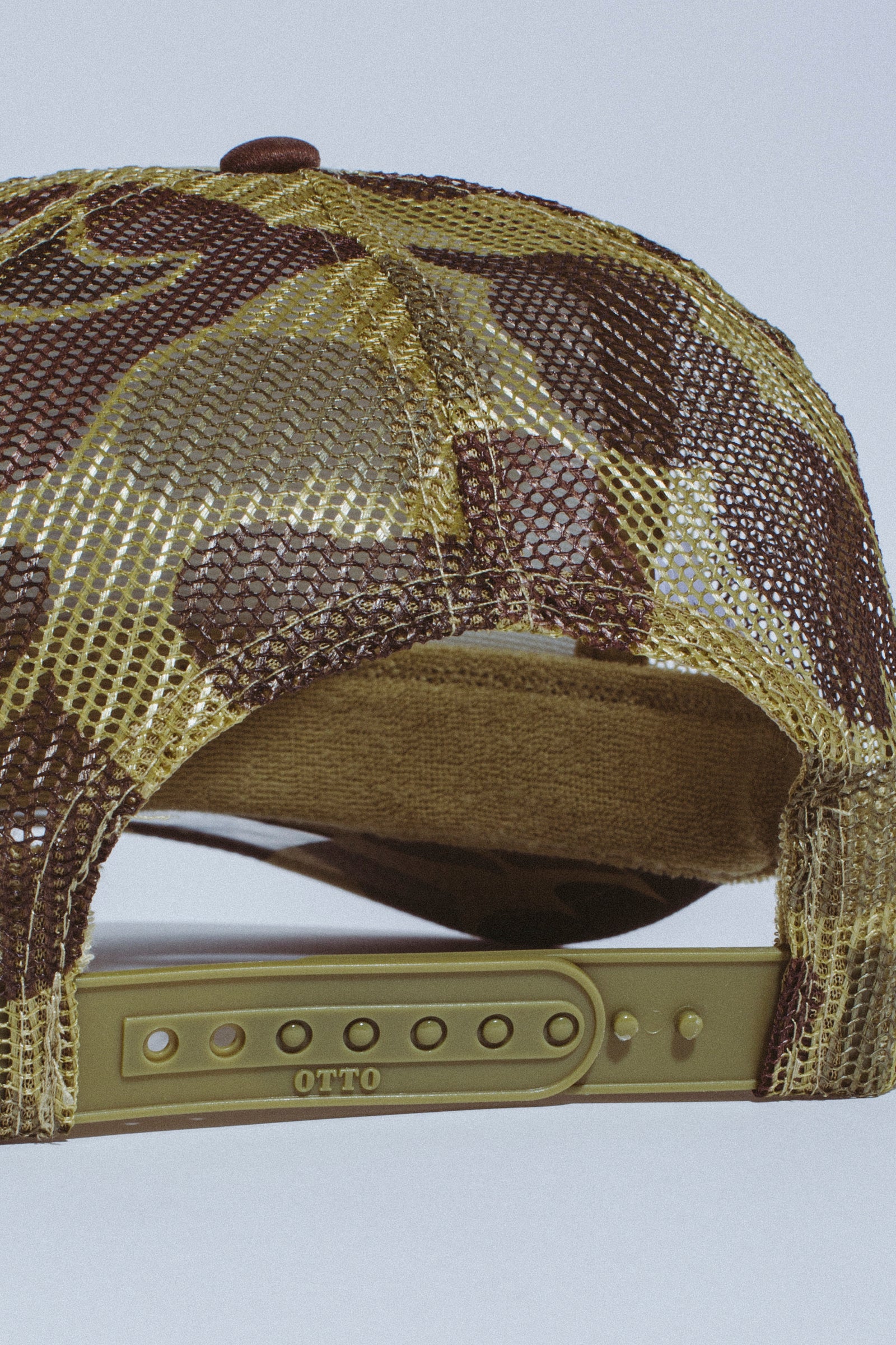 Fucking Awesome Gun Baby Soft Foam Trucker Hat Tan Camo