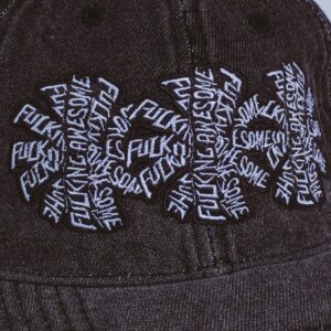 Fucking Awesome 3 Spiral Washed Denim 6 Panel Hat Black Washed