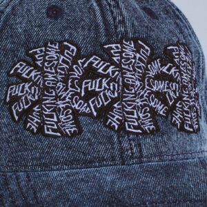 Fucking Awesome 3 Spiral Washed Denim 6 Panel Hat Blue