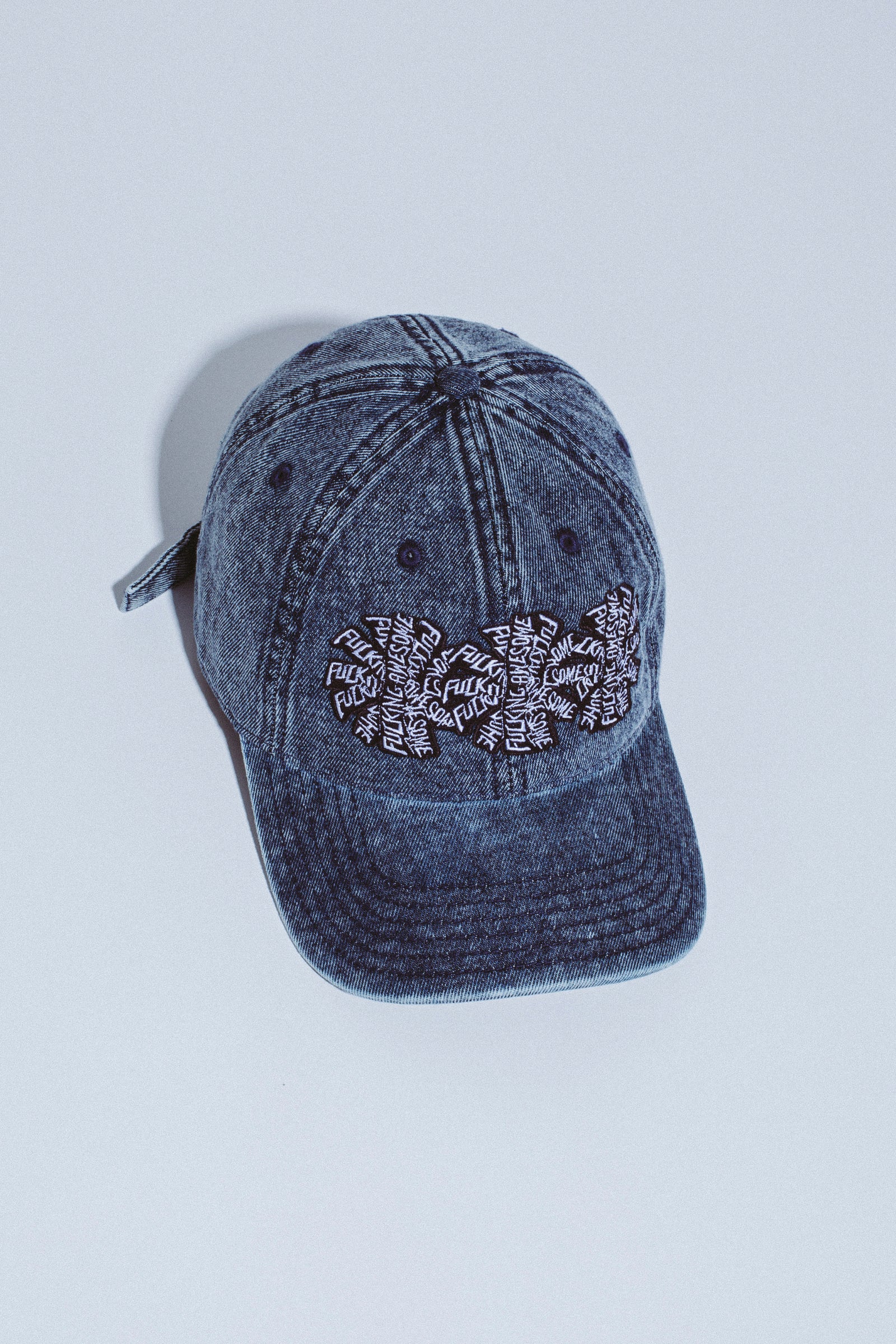 Fucking Awesome 3 Spiral Washed Denim 6 Panel Hat Blue