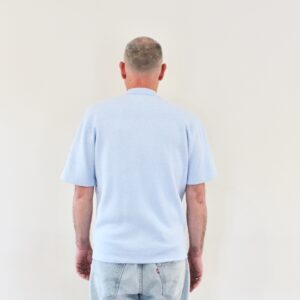 Hélas Aldo Knit Full Zip Polo Light Blue