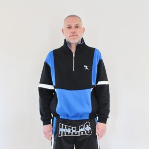 Hélas Hoop Quarter Zip Crewneck Blue Black
