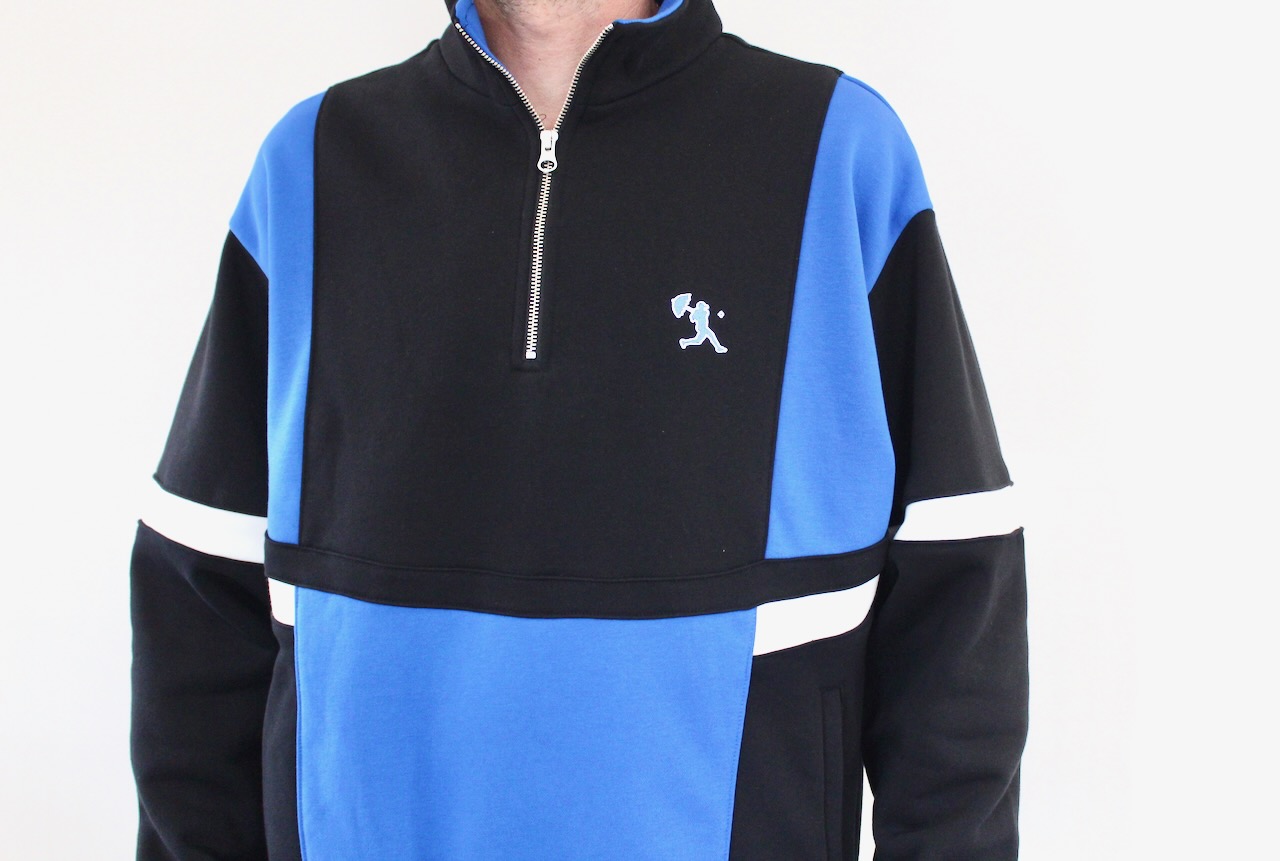 Hélas Hoop Quarter Zip Crewneck Blue Black