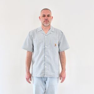 Carhartt Wip S/S Leavel Shirt Leavel Stripe Blue River
