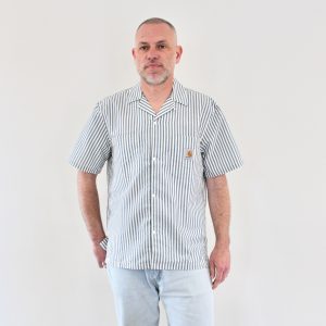 Carhartt Wip S/S Leavel Shirt Leavel Stripe Blue River